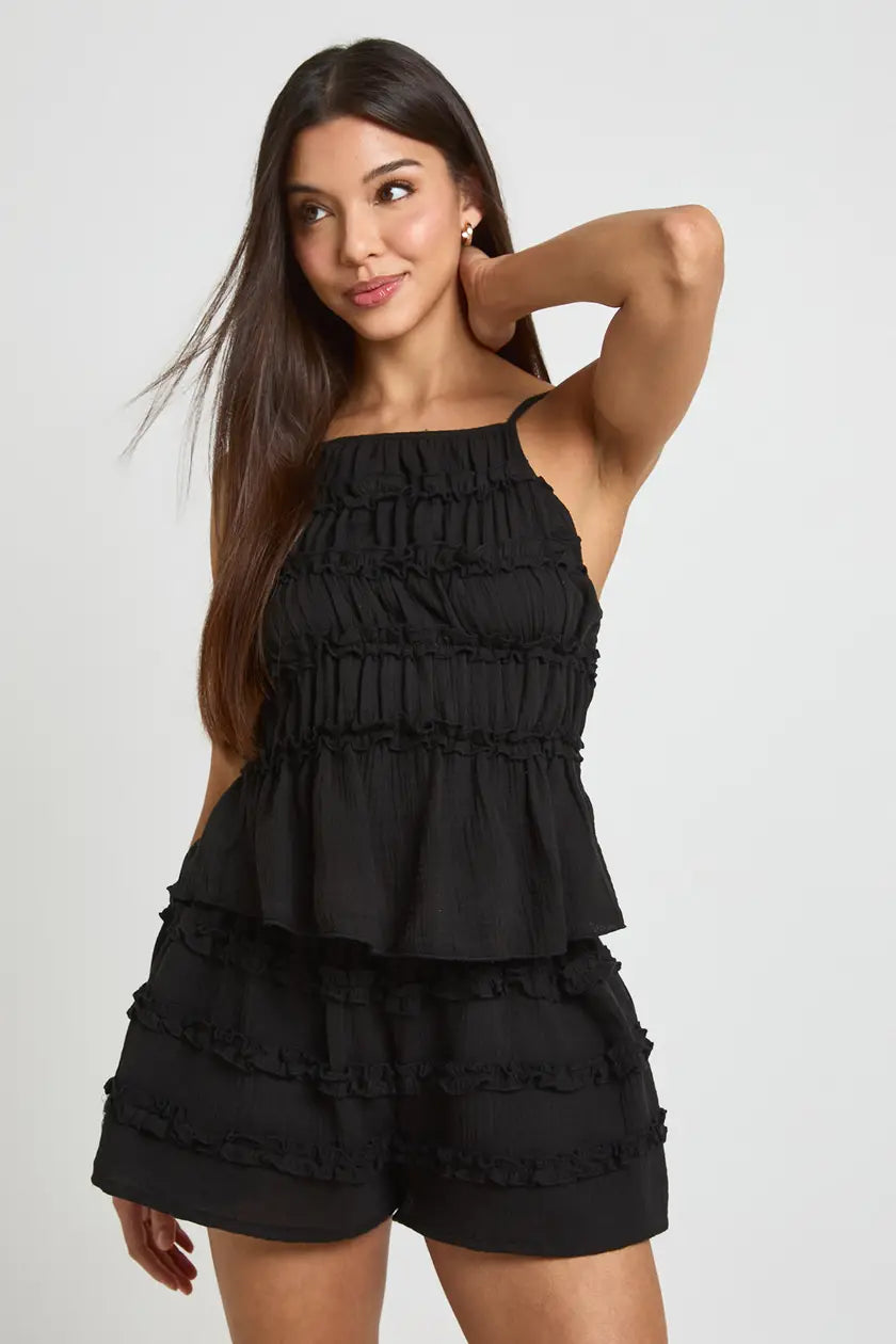 Frill Detail Cami and Shorts Set