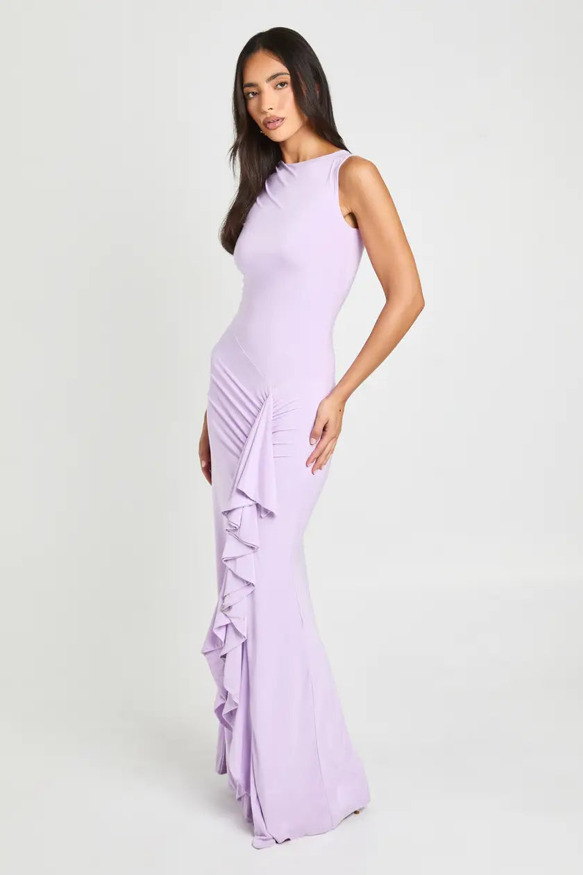 Soft Touch Ruffle Detail Maxi Dress