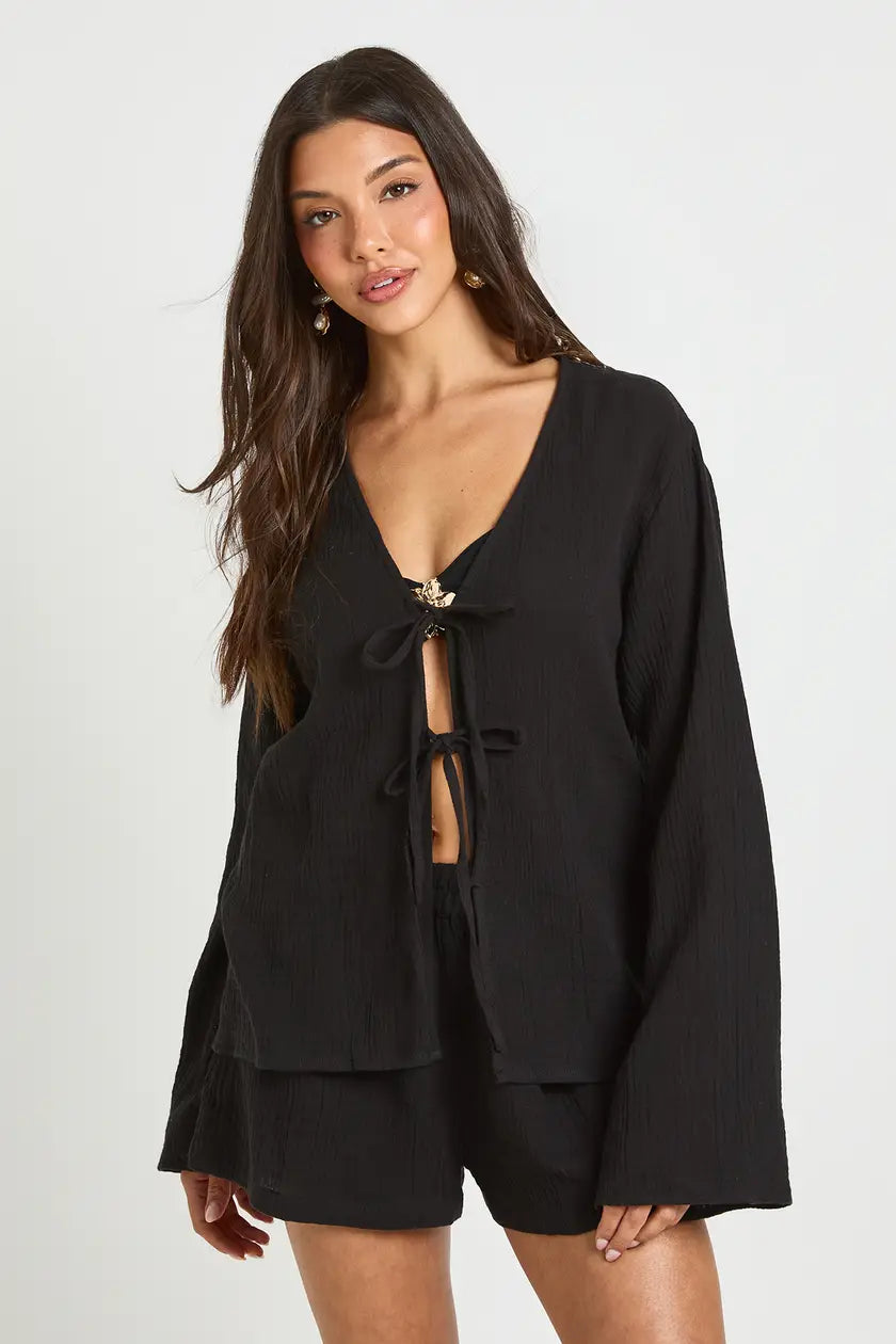 Tie Front Detail Top & Short Beach Co Ord