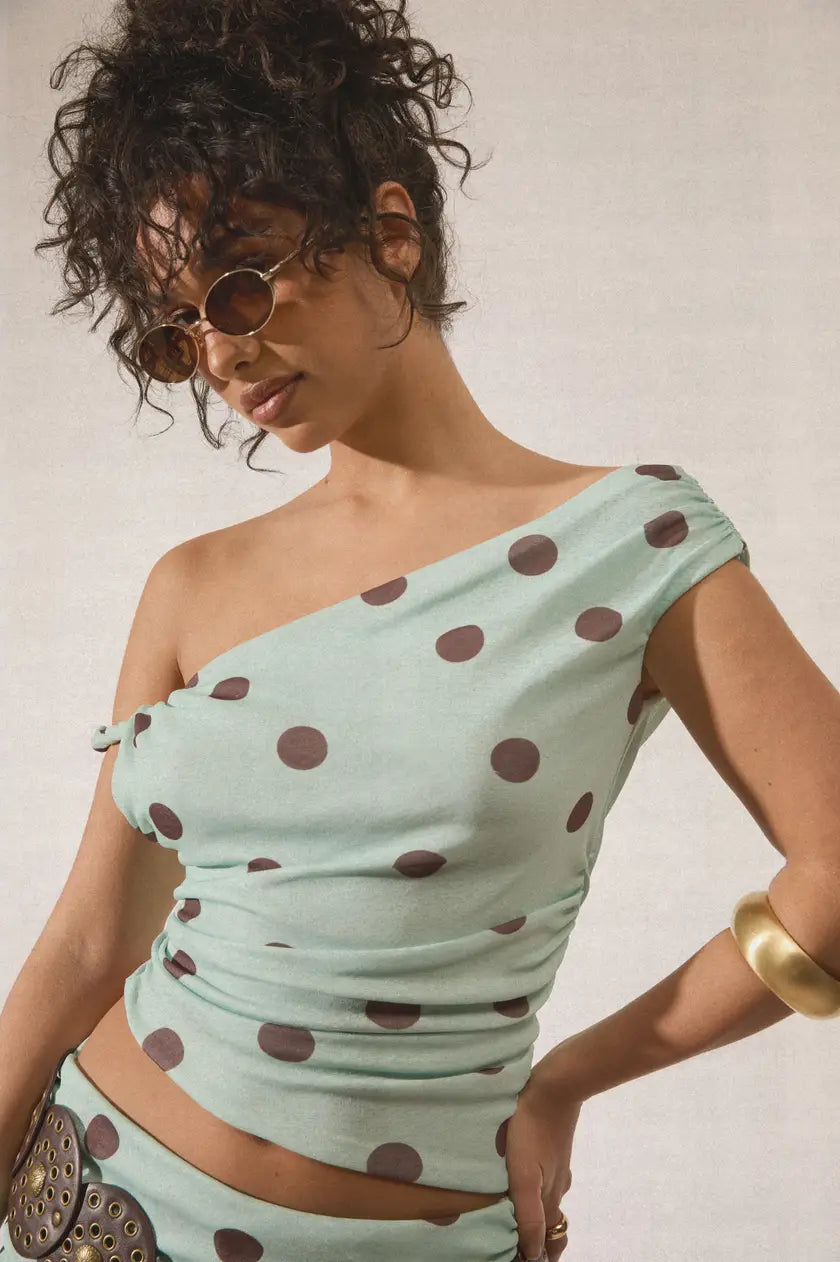 Polka Dot Off The Shoulder Top