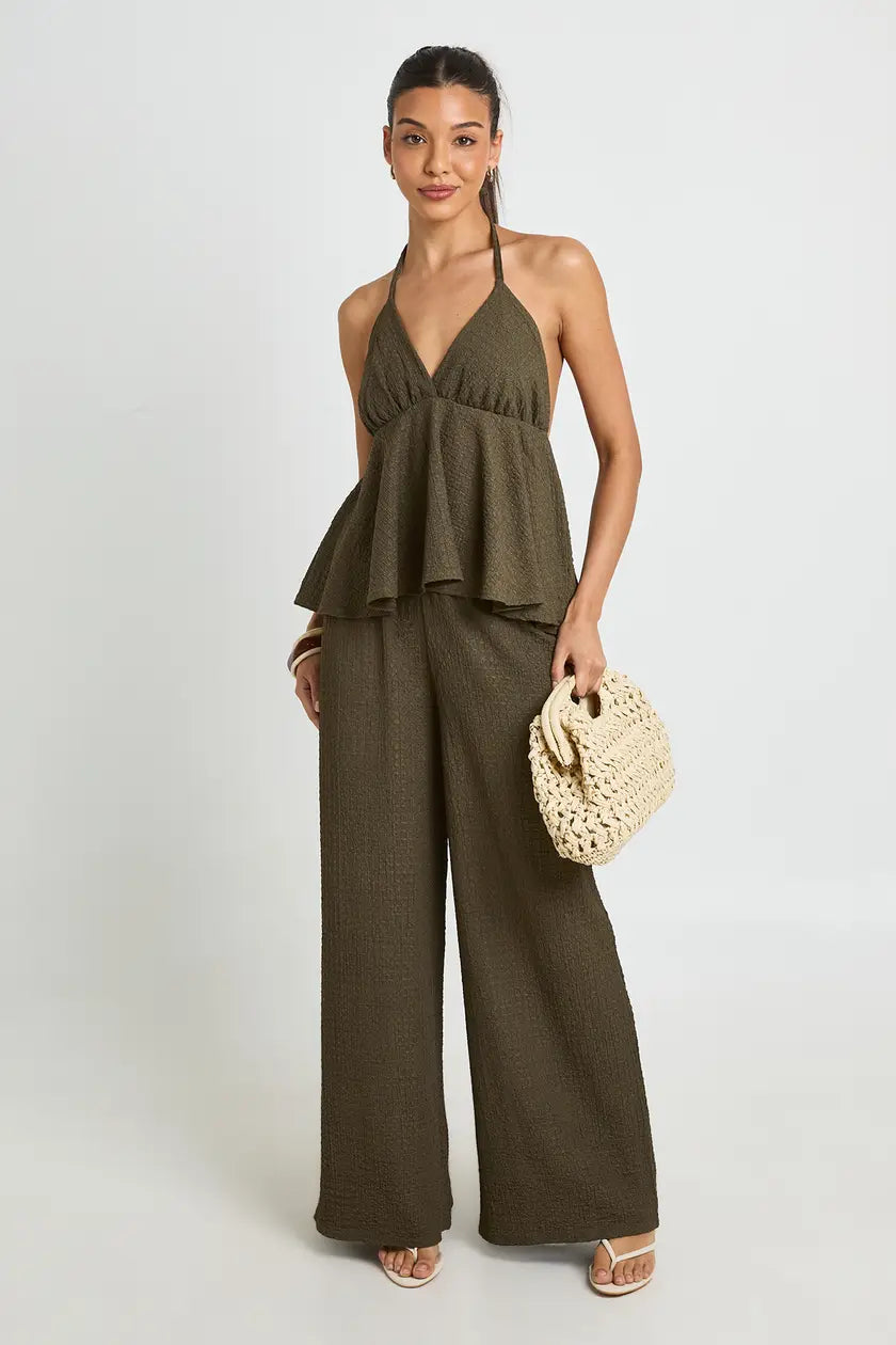 Textured A Line Cami and Trouser Co ord