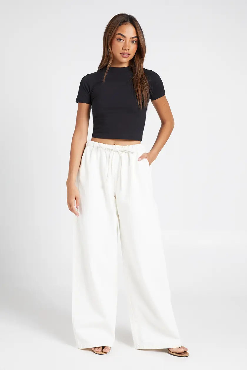 Elasticated Waist Wide Leg Jean