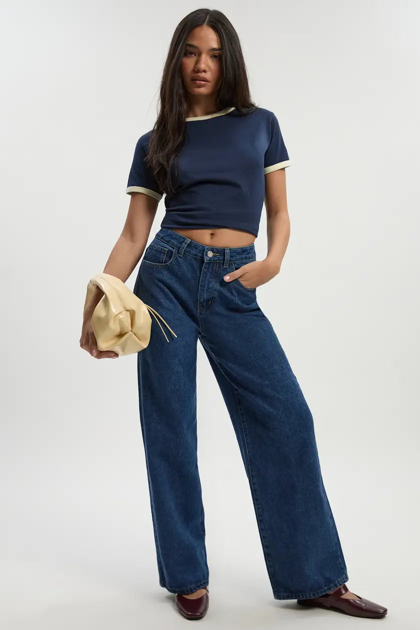 Basic High Waist Wide Leg Jean