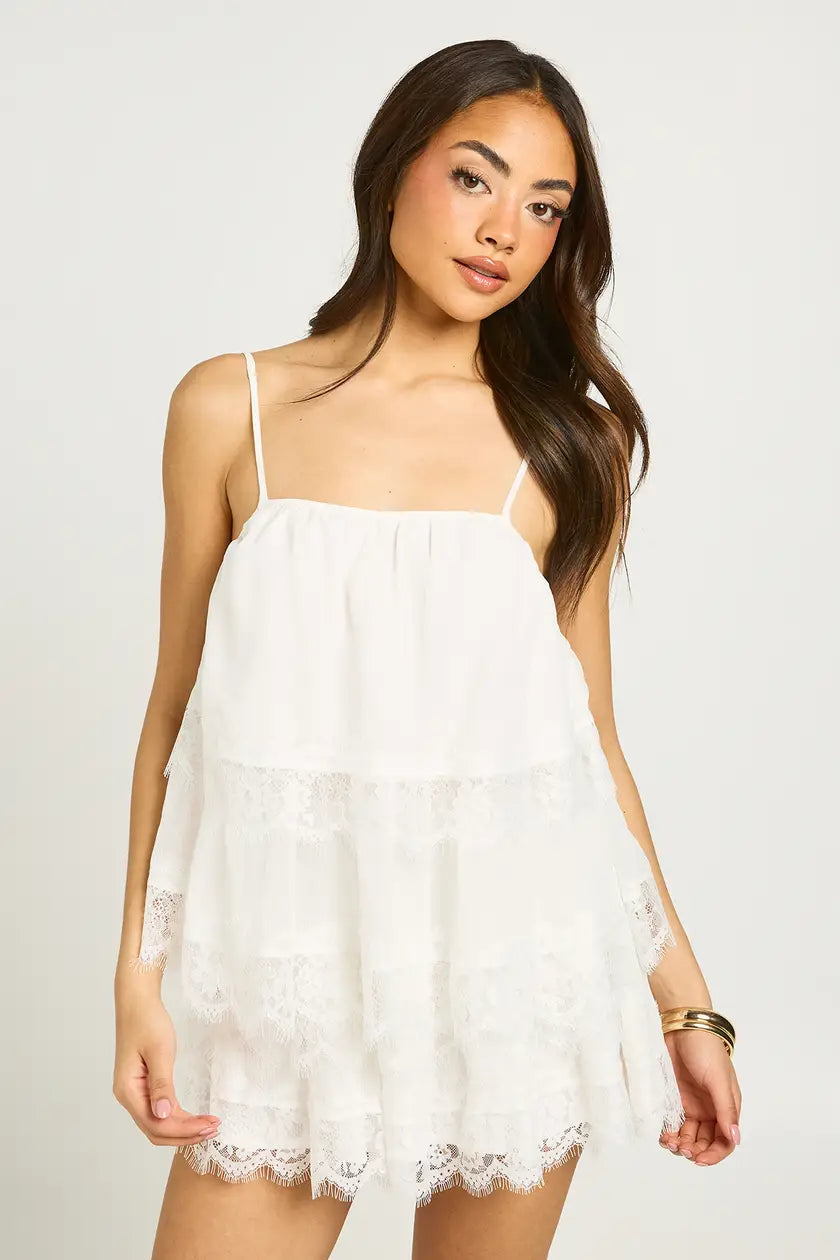 Lace Trim Layered Cami Top