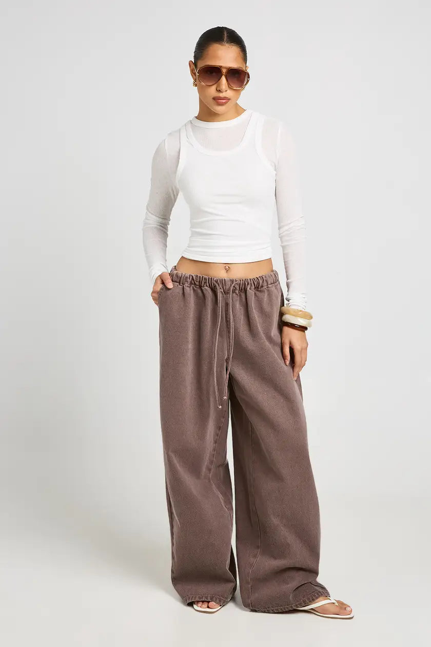 Elasticated Waistband Wide Leg Jean