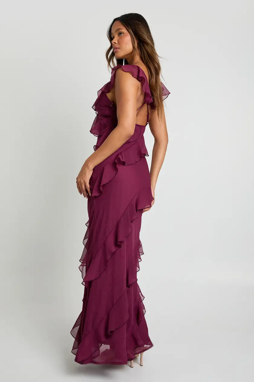 Ruffle Strappy Maxi Dress