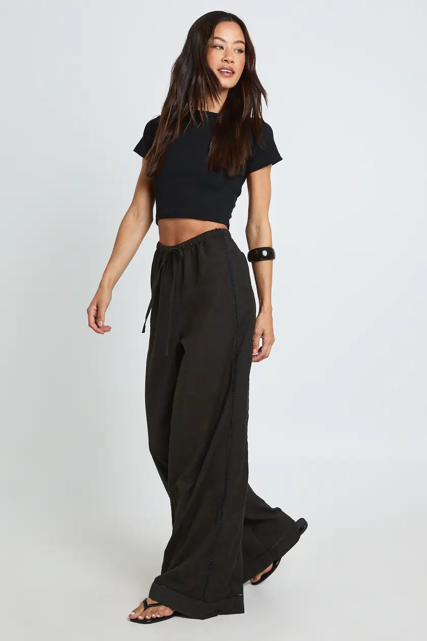 Ladder Insert Boxy Top and Wide Leg Trouser Co-ord