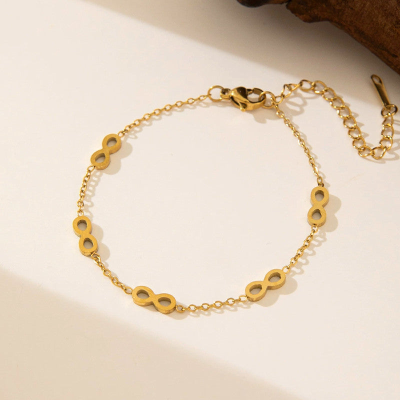 Gold Plated Infinity Themed Wraparound Bracelet